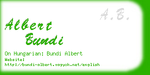 albert bundi business card